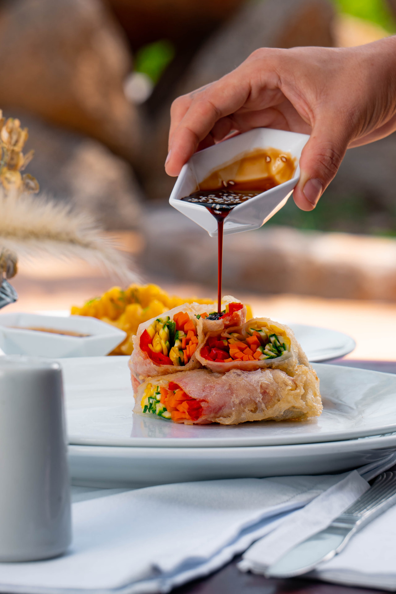 Signature restaurant dish, editorial photography